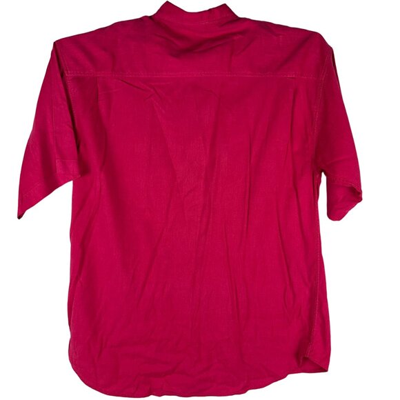 Nuovo Mens Pink Short Sleeve Button-Up Shirt Size XL Cotton & Rayon - Picture 2 of 6